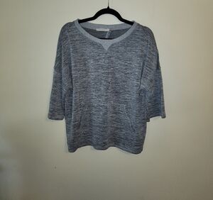 Ellison Heathered Gray V-Neck Top
